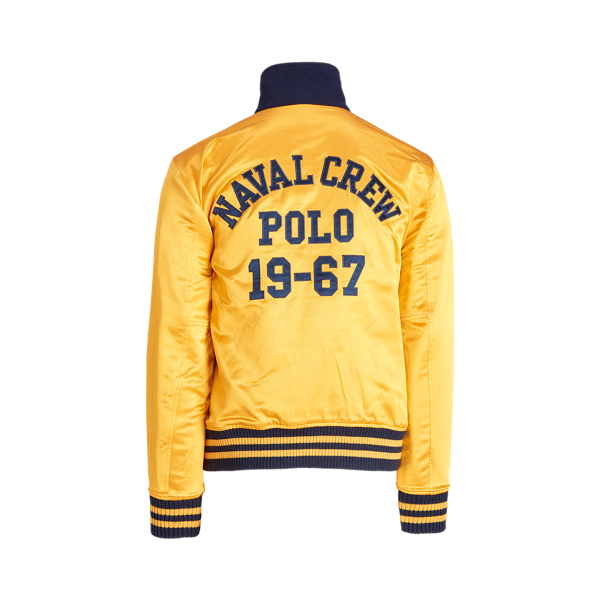 Ink/Basic Gold Reversible Letterman Jacket Polo Ralph Lauren 10