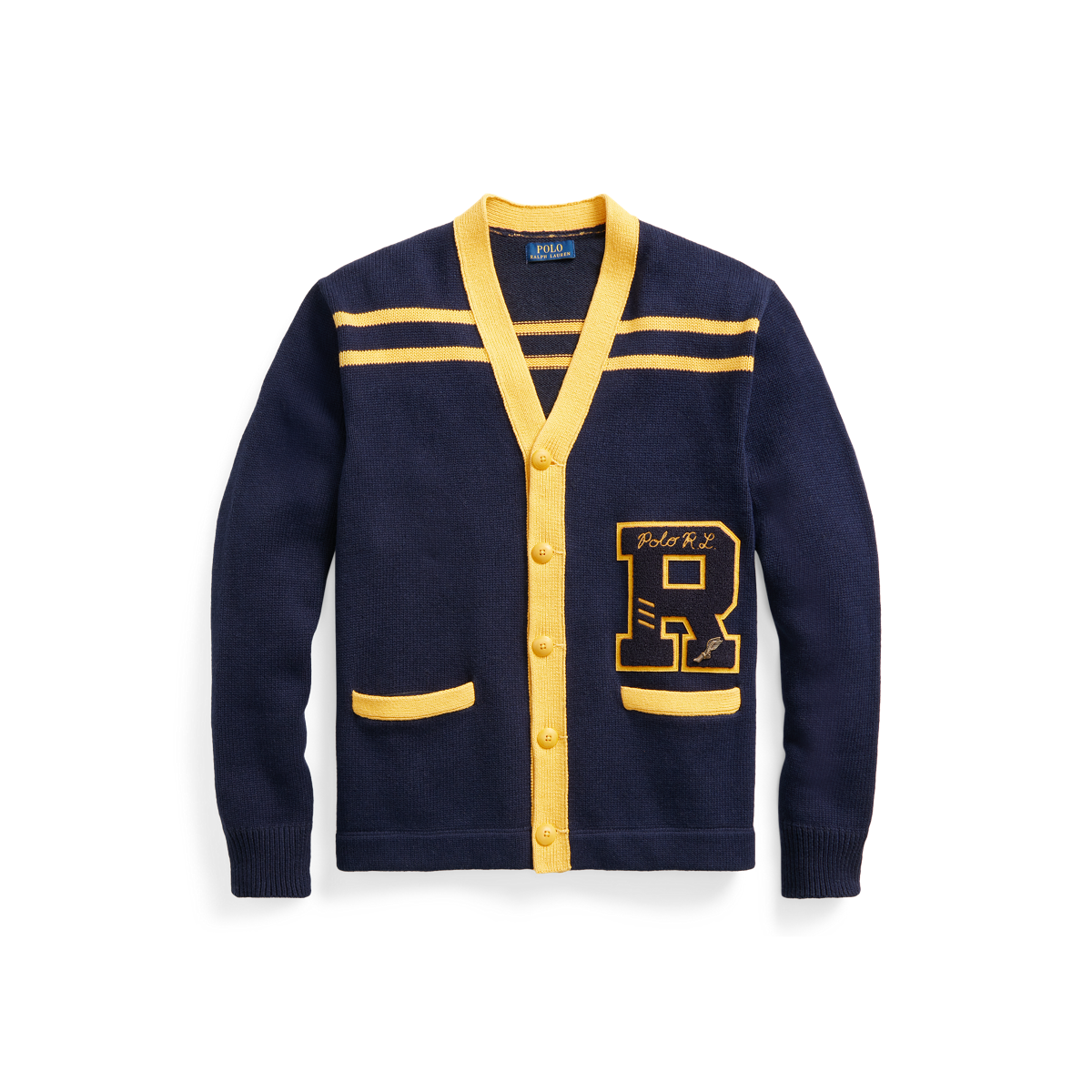 Polo letterman sweater hot sale