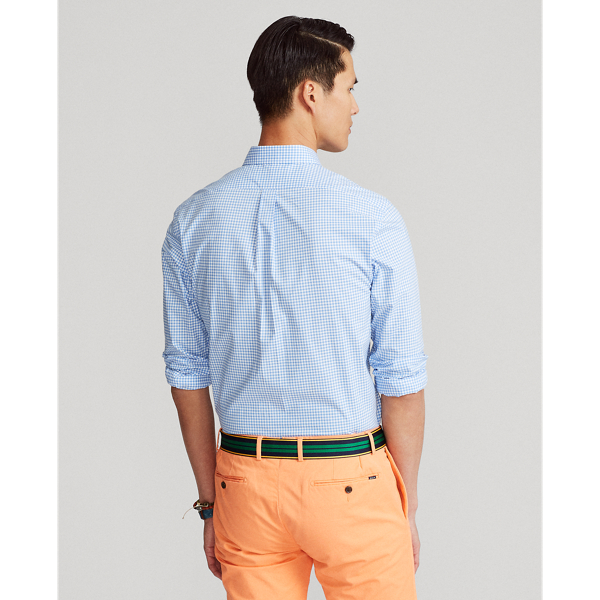 Light Blue/White Custom Fit Gingham Poplin Shirt Polo Ralph Lauren 5