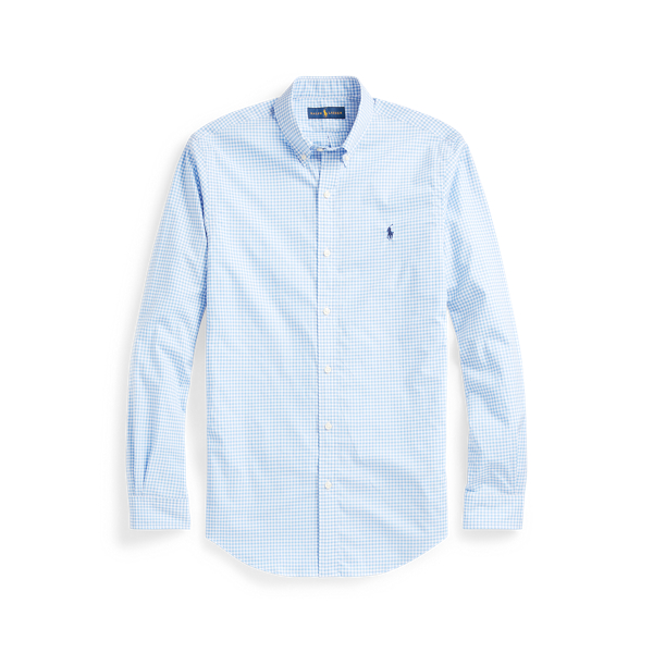 Light Blue/White Custom Fit Gingham Poplin Shirt Polo Ralph Lauren 2