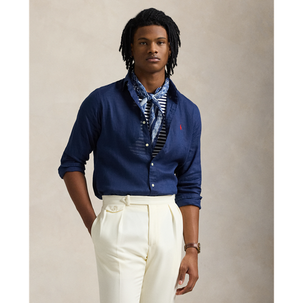 Ralph lauren slim fit linen shirt on sale