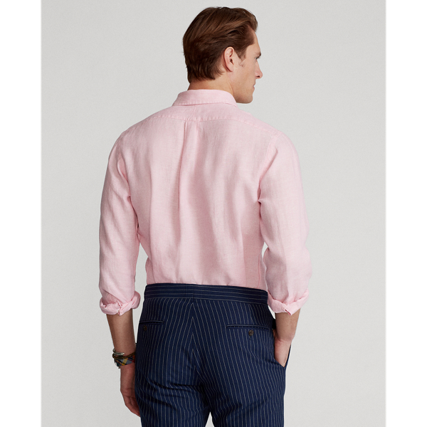 Light Pink Slim Fit Linen Shirt Polo Ralph Lauren 5