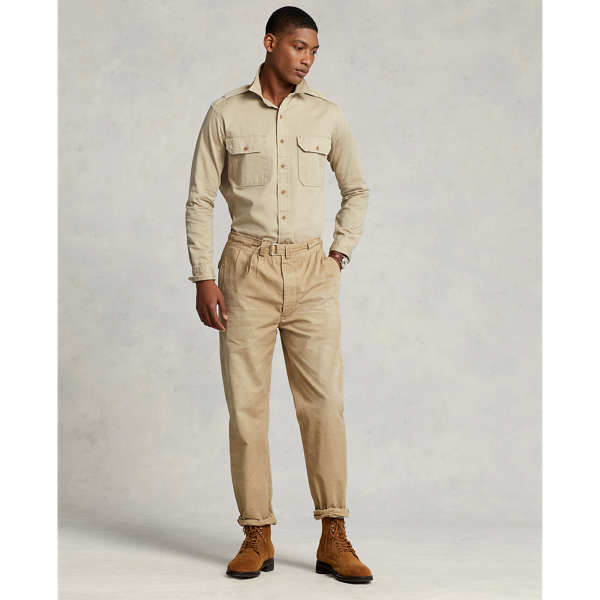 Khaki Classic Fit Twill Workshirt Polo Ralph Lauren 4