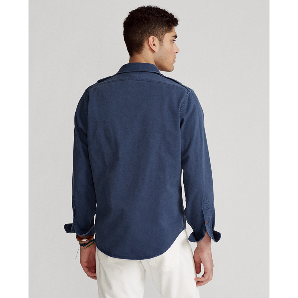 Boston Navy Classic Fit Twill Workshirt Polo Ralph Lauren 5