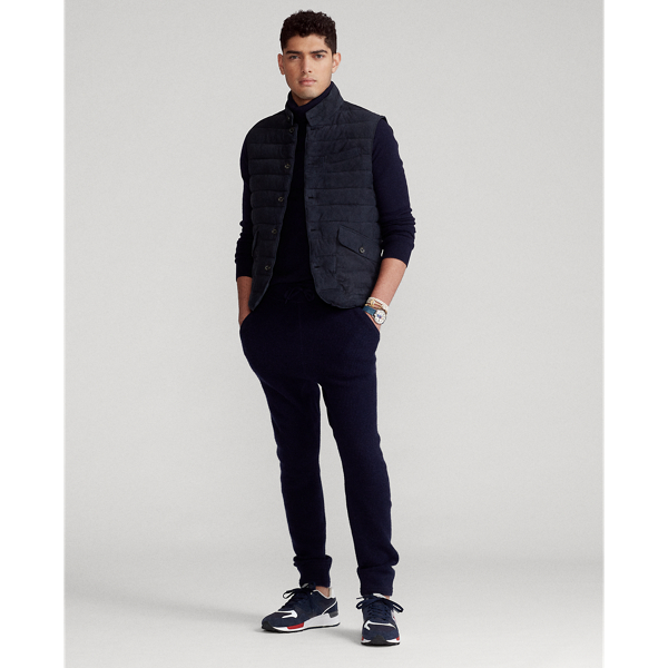 Collection Navy Quilted Suede Gilet Polo Ralph Lauren 3
