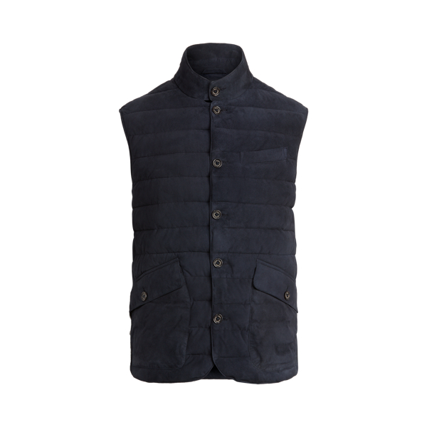 Collection Navy Quilted Suede Gilet Polo Ralph Lauren 2