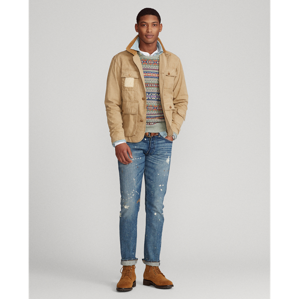 Desert Khaki Shearling-Patch Wading Jacket Polo Ralph Lauren 4