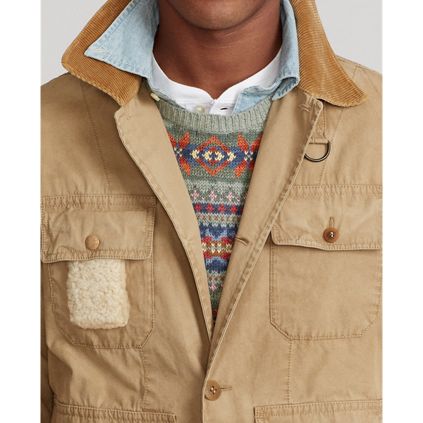 Desert Khaki Shearling-Patch Wading Jacket Polo Ralph Lauren 6