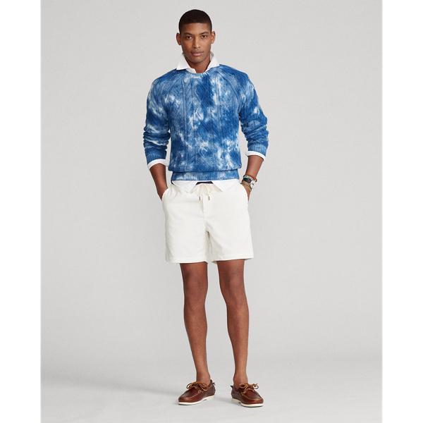 Indigo Tie-Dye Aran-Knit Cotton Jumper Polo Ralph Lauren 4