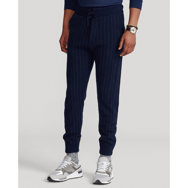 Navy Pinstripe Pinstripe Washable Cashmere Joggers Polo Ralph Lauren 4