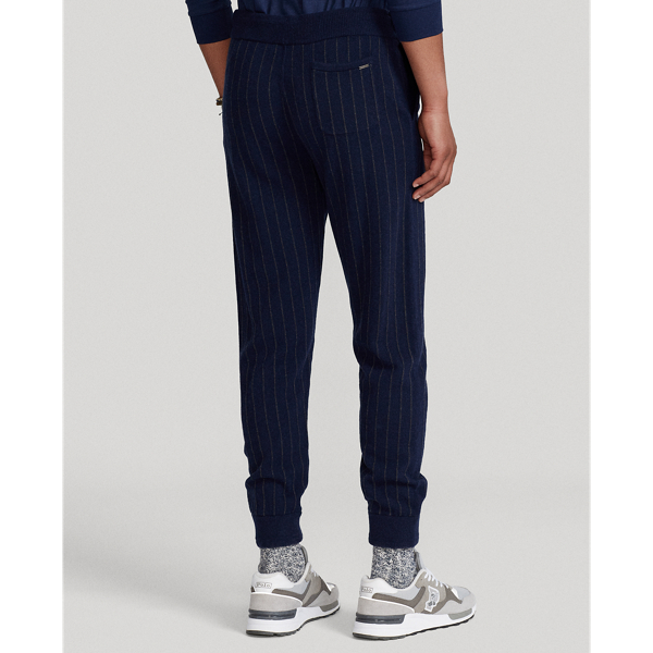 Navy Pinstripe Pinstripe Washable Cashmere Joggers Polo Ralph Lauren 5