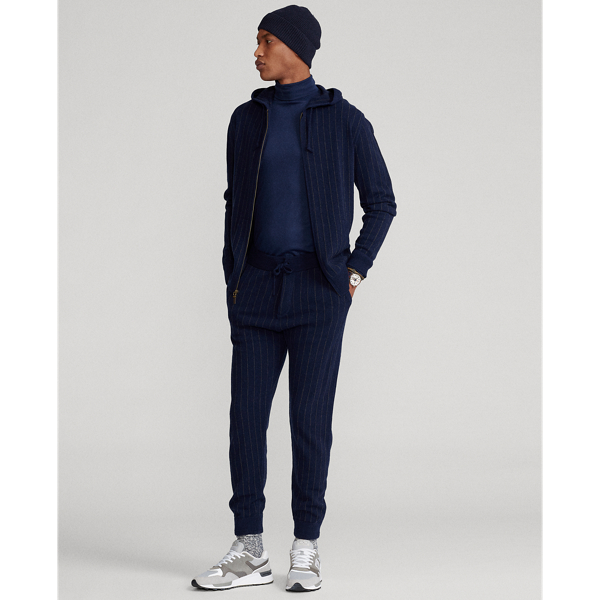Navy Pinstripe Pinstripe Washable Cashmere Joggers Polo Ralph Lauren 7