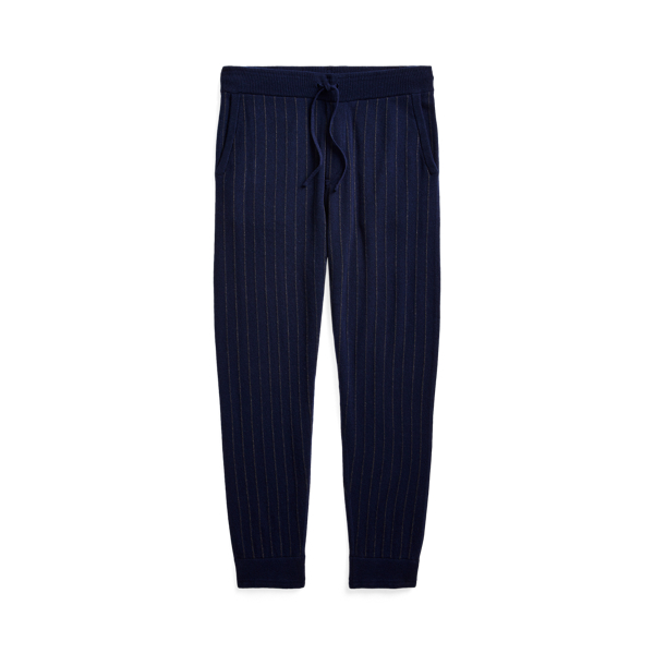 Navy Pinstripe Pinstripe Washable Cashmere Joggers Polo Ralph Lauren 2