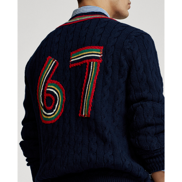 Navy Multi Cotton-Cashmere Cricket Jumper Polo Ralph Lauren 6
