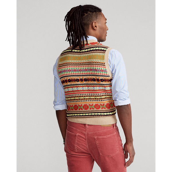 Multi Fair Isle Cotton-Blend Sweater Vest Polo Ralph Lauren 5