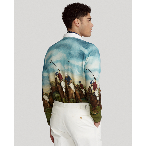 Scenic Multi Equestrian-Print Cashmere Jumper Polo Ralph Lauren 4