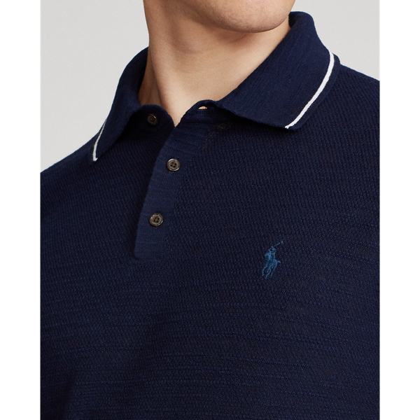 Baumwoll-Leinen-Pullover mit Polokragen Polo Ralph Lauren in Strahlendes Navy 6