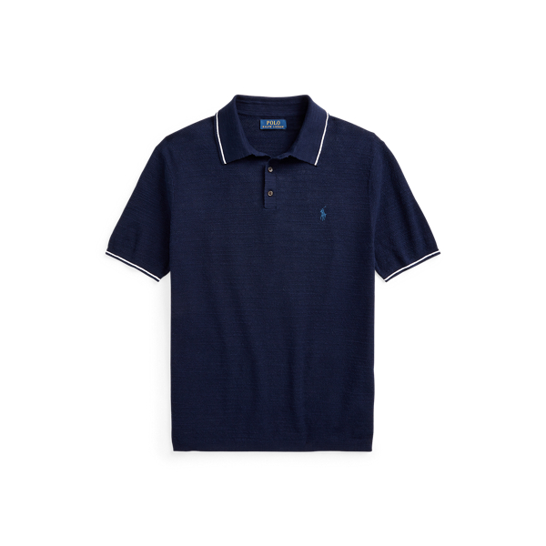 Baumwoll-Leinen-Pullover mit Polokragen Polo Ralph Lauren in Strahlendes Navy 2