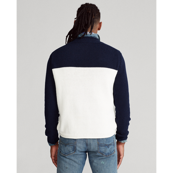 Navy/White Colour-Blocked Flag Jumper Polo Ralph Lauren 5