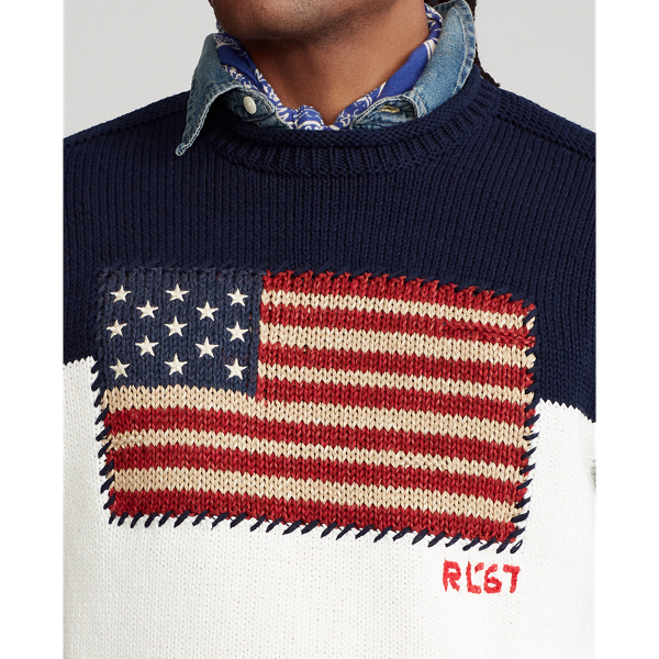 Navy/White Colour-Blocked Flag Jumper Polo Ralph Lauren 6
