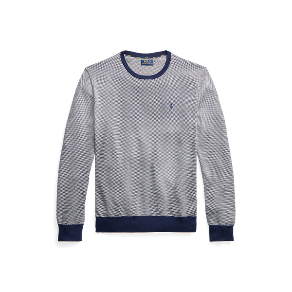 Navy/Grey Herringbone Cotton Crewneck Jumper Polo Ralph Lauren 2