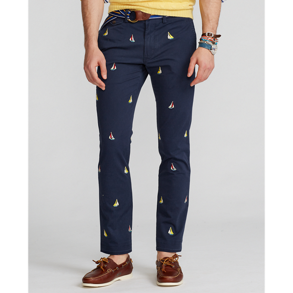 Nautical Ink Stretch Slim Fit Sailboat Chino Trouser Polo Ralph Lauren 4