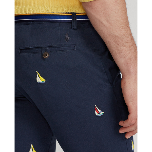 Nautical Ink Stretch Slim Fit Sailboat Chino Trouser Polo Ralph Lauren 6