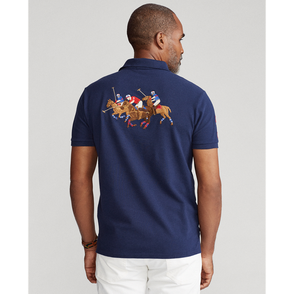 Newport Navy Custom Slim Fit Triple-Pony Polo Shirt Polo Ralph Lauren 5