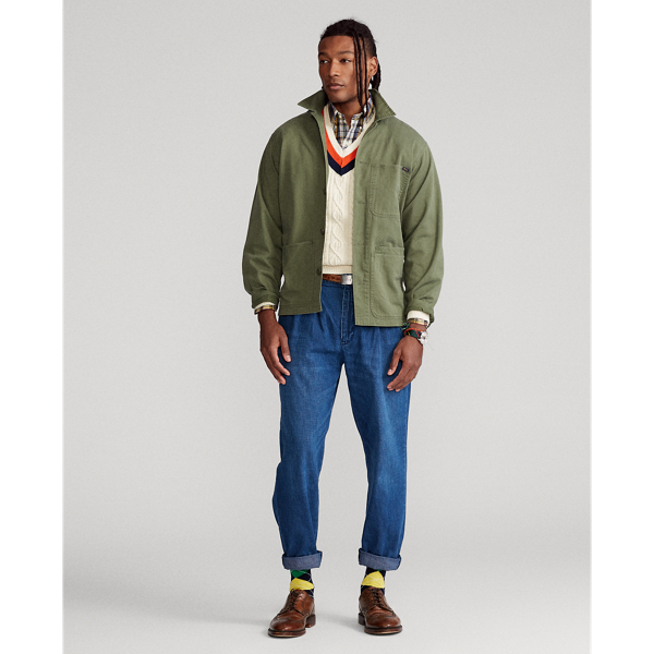 Army Olive Twill Utility Overshirt Polo Ralph Lauren 3