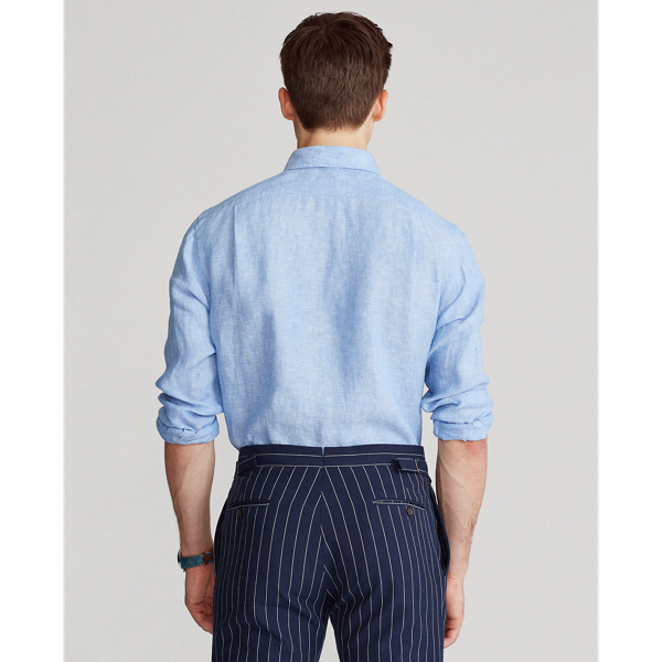 Light Blue Slim Fit Linen Shirt Polo Ralph Lauren 5