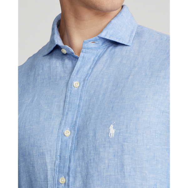 Light Blue Slim Fit Linen Shirt Polo Ralph Lauren 6