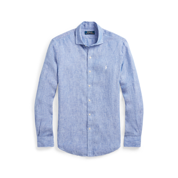 Dark Blue Slim Fit Linen Shirt Polo Ralph Lauren 2