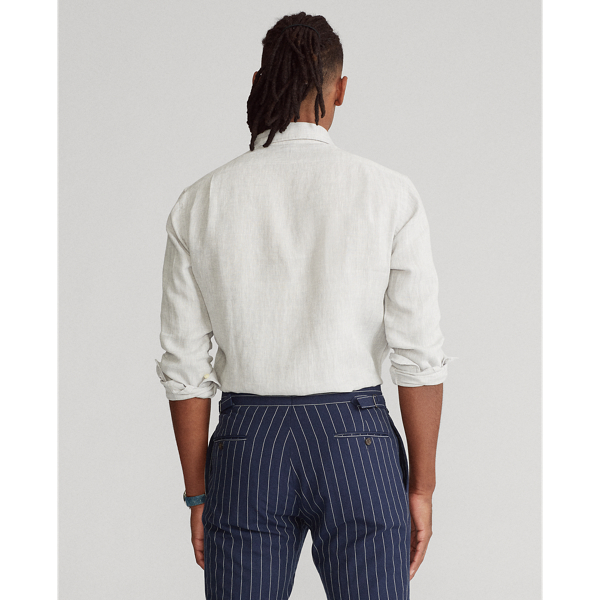 Grey Slim Fit Linen Shirt Polo Ralph Lauren 5