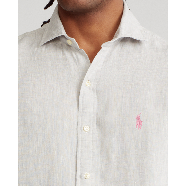 Grey Slim Fit Linen Shirt Polo Ralph Lauren 6