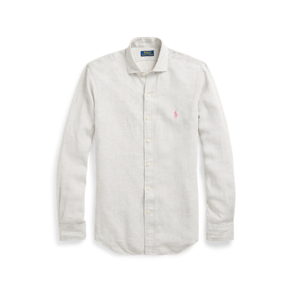 Grey Slim Fit Linen Shirt Polo Ralph Lauren 2
