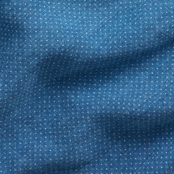 Diamond Geo Classic Fit Indigo Dot-Print Linen Shirt Polo Ralph Lauren 7