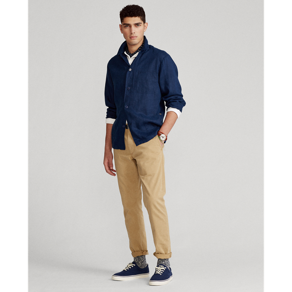 Newport Navy Classic Fit Linen Workshirt Polo Ralph Lauren 4