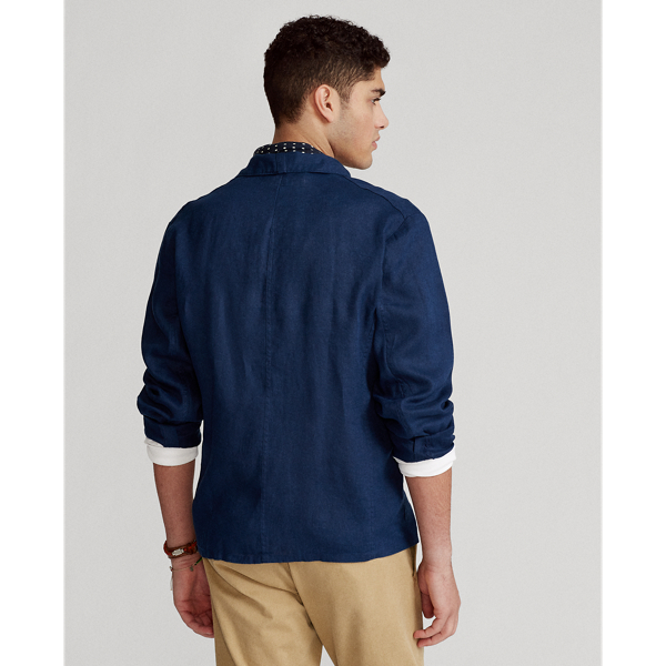 Newport Navy Classic Fit Linen Workshirt Polo Ralph Lauren 5