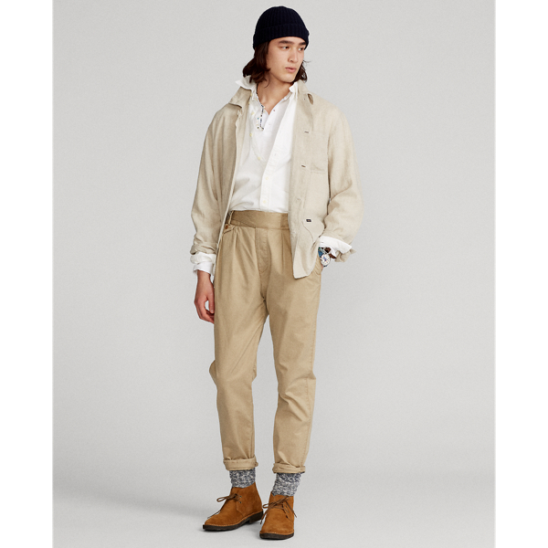 Tan Classic Fit Linen Workshirt Polo Ralph Lauren 4