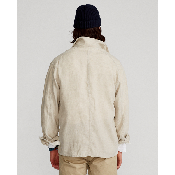 Tan Classic Fit Linen Workshirt Polo Ralph Lauren 5