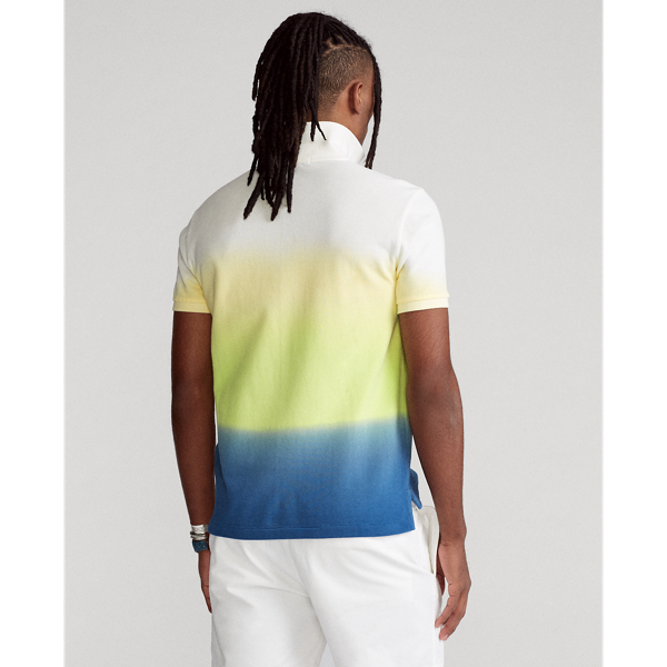 Bright Navy Dip Dye Multi Custom Slim Fit Dip-Dyed Mesh Polo Shirt Polo Ralph Lauren 4