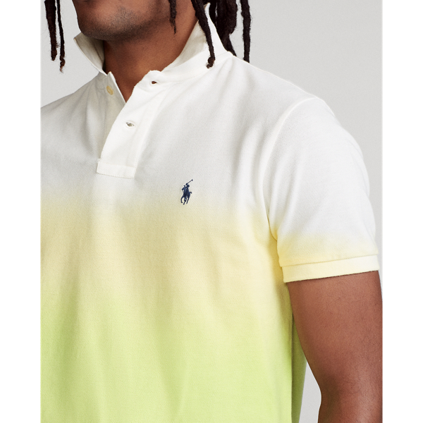 Bright Navy Dip Dye Multi Custom Slim Fit Dip-Dyed Mesh Polo Shirt Polo Ralph Lauren 5