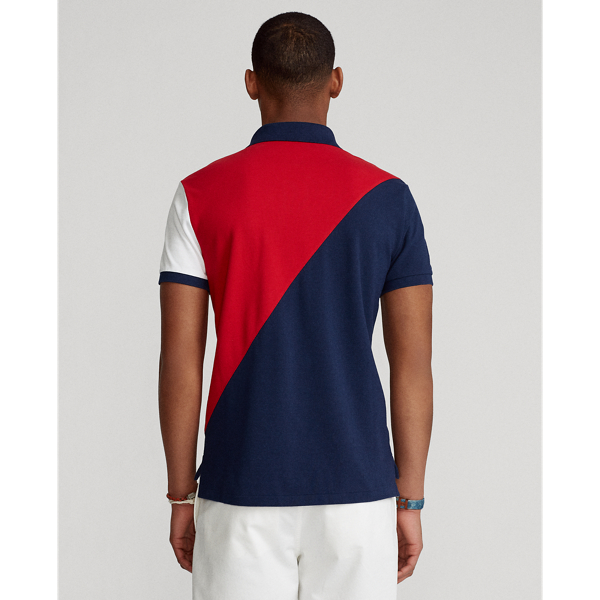 RL 2000 Red Multi Custom Slim Fit Big Pony Mesh Polo Shirt Polo Ralph Lauren 5
