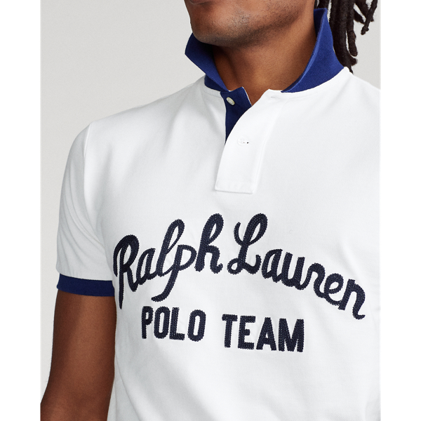 White Multi Custom Slim Fit Mesh Polo Shirt Polo Ralph Lauren 5