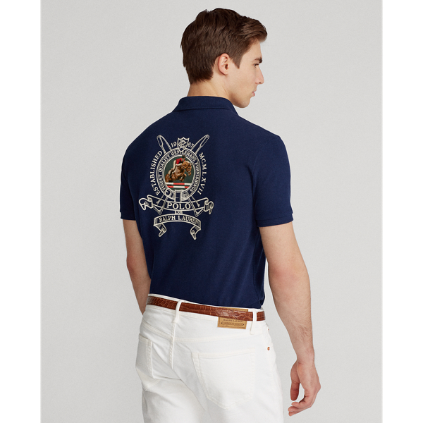 Cruise Navy Custom Slim Fit Crest Mesh Polo Shirt Polo Ralph Lauren 5