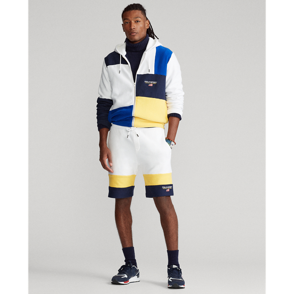 White Multi Polo Sport Patchwork Fleece Hoodie Polo Ralph Lauren 4