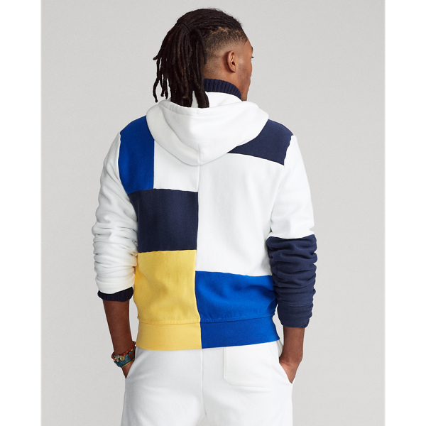 White Multi Polo Sport Patchwork Fleece Hoodie Polo Ralph Lauren 5