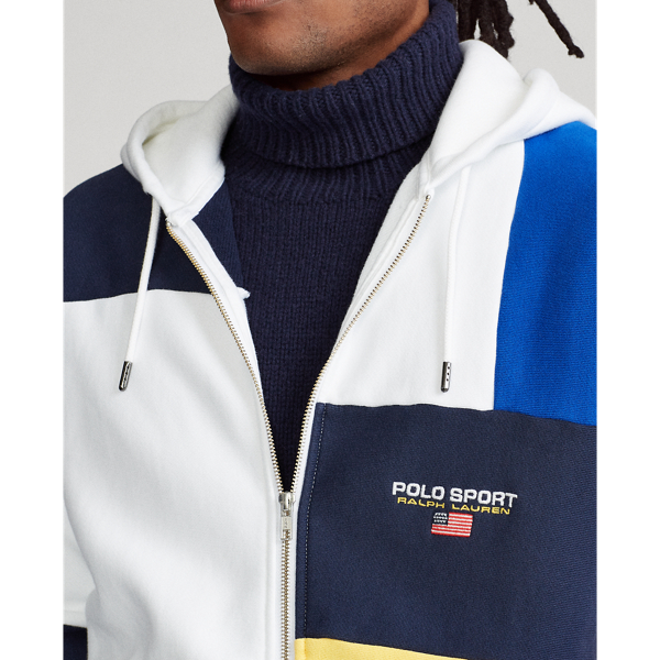 White Multi Polo Sport Patchwork Fleece Hoodie Polo Ralph Lauren 6