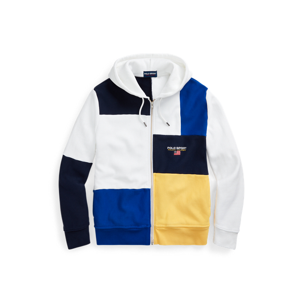 White Multi Polo Sport Patchwork Fleece Hoodie Polo Ralph Lauren 2