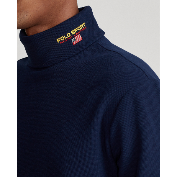 Cruise Navy Polo Sport Double-Knit Roll Neck Polo Ralph Lauren 6